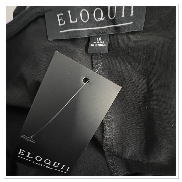 ELOQUII Metallic Maxi Wrap Dress Plus Size 18 Black NWT - Picture 8 of 8